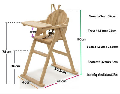 Folding wooden high chair on sale