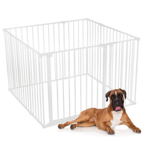 Safetots Dog Play Pen White 105cm x 105cm, Pet Pen for Pets Dogs and Puppy, Dog Playpen suitable for Indoor and Outdoor use