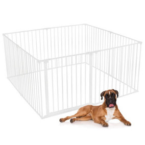Safetots Dog Play Pen White 144cm x 144cm, Pet Pen for Pets Dogs and Puppy, Dog Playpen suitable for Indoor and Outdoor use