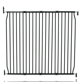 Safetots Eco Screw Fit Baby Gate, Black, 130cm - 140cm, Stair Gate for Toddler and Baby, Screw Fit Safety Barrier