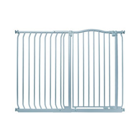 Safetots Extra Tall Curved Top Safety Gate, 125cm - 134cm, Matt Grey, Extra Tall 100cm in Height, Pressure Fit Stair Gate