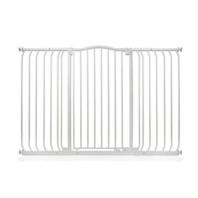 Safetots Extra Tall Curved Top Safety Gate, 143cm - 152cm, Matt White, Extra Tall 100cm in Height, Pressure Fit Stair Gate