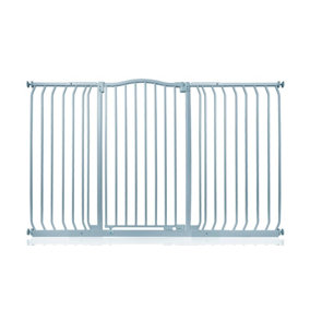 Safetots Extra Tall Curved Top Safety Gate, 152cm - 161cm, Matt Grey, Extra Tall 100cm in Height, Pressure Fit Stair Gate