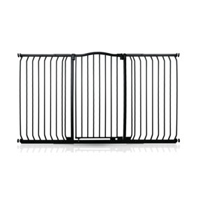 Safetots Extra Tall Curved Top Safety Gate, 161cm - 170cm, Matt Black, Extra Tall 100cm in Height, Pressure Fit Stair Gate
