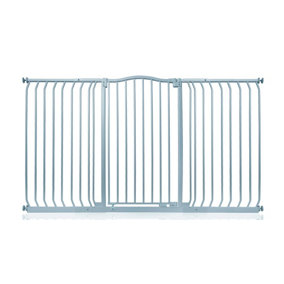 Safetots Extra Tall Curved Top Safety Gate, 161cm - 170cm, Matt Grey, Extra Tall 100cm in Height, Pressure Fit Stair Gate