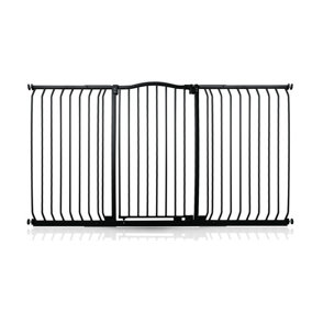 Safetots Extra Tall Curved Top Safety Gate, 170cm - 179cm, Matt Black, Extra Tall 100cm in Height, Pressure Fit Stair Gate