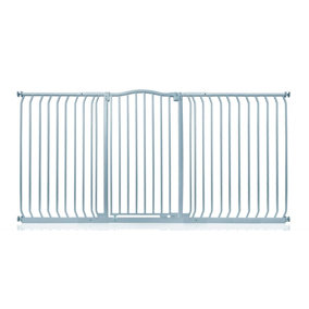 Safetots Extra Tall Curved Top Safety Gate, 188cm - 197cm, Matt Grey, Extra Tall 100cm in Height, Pressure Fit Stair Gate