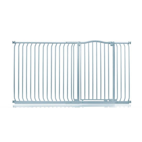 Safetots Extra Tall Curved Top Safety Gate, 189cm - 198cm, Matt Grey, Extra Tall 100cm in Height, Pressure Fit Stair Gate