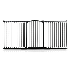 Safetots Extra Tall Curved Top Safety Gate, 197cm - 206cm, Matt Black, Extra Tall 100cm in Height, Pressure Fit Stair Gate