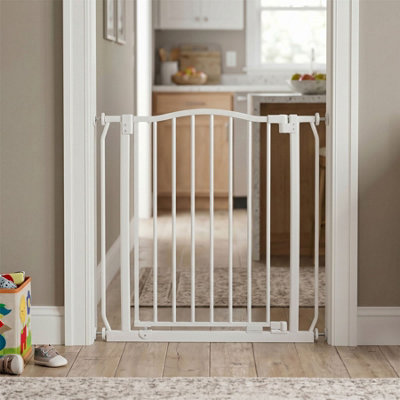 Safetots Extra Tall Curved Top Safety Gate, 225cm - 234cm, Matt White ...