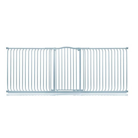 Safetots Extra Tall Curved Top Safety Gate, 271cm - 280cm, Matt Grey, Extra Tall 100cm in Height, Pressure Fit Stair Gate