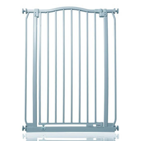 Safetots Extra Tall Curved Top Safety Gate, 71cm - 80cm, Matt Grey, Extra Tall 100cm in Height, Pressure Fit Stair Gate