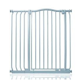 Safetots Extra Tall Curved Top Safety Gate, 89cm - 98cm, Matt Grey, Extra Tall 100cm in Height, Pressure Fit Stair Gate