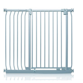 Safetots Extra Tall Elite Safety Gate, 107cm - 116cm, Matt Grey, Extra Tall 96.8cm in Height, Pressure Fit Stair Gate