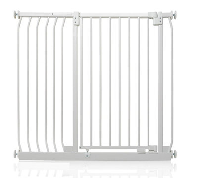 Safetots Extra Tall Elite Safety Gate, 107cm - 116cm, Matt White, Extra Tall 96.8cm in Height, Pressure Fit Stair Gate Price Comparisons | Compare The Build