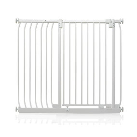 Safetots Extra Tall Elite Safety Gate, 116cm - 125cm, Matt White, Extra Tall 96.8cm in Height, Pressure Fit Stair Gate