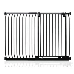 Safetots Extra Tall Elite Safety Gate, 134cm - 143cm, Matt Black, Extra Tall 96.8cm in Height, Pressure Fit Stair Gate