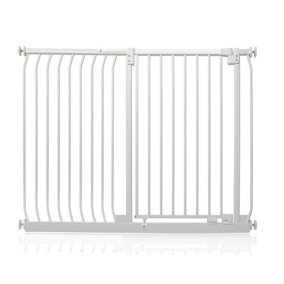 Safetots Extra Tall Elite Safety Gate, 134cm - 143cm, Matt White, Extra Tall 96.8cm in Height, Pressure Fit Stair Gate