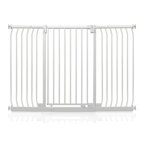 Safetots Extra Tall Elite Safety Gate, 152cm - 161cm, Matt White, Extra Tall 96.8cm in Height, Pressure Fit Stair Gate