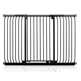 Safetots Extra Tall Elite Safety Gate, 161cm - 170cm, Matt Black, Extra Tall 96.8cm in Height, Pressure Fit Stair Gate