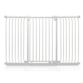 Safetots Extra Tall Elite Safety Gate, 161cm - 170cm, Matt White, Extra Tall 96.8cm in Height, Pressure Fit Stair Gate