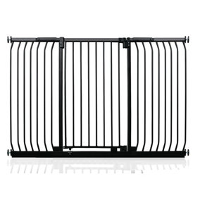 Safetots Extra Tall Elite Safety Gate, 170cm - 179cm, Matt Black, Extra Tall 96.8cm in Height, Pressure Fit Stair Gate
