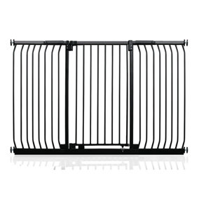 Safetots Extra Tall Elite Safety Gate, 179cm - 188cm, Matt Black, Extra Tall 96.8cm in Height, Pressure Fit Stair Gate