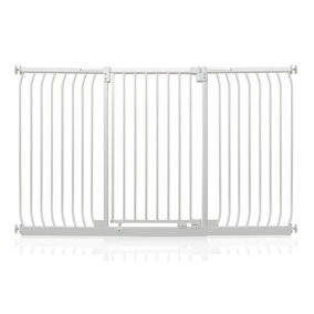 Safetots Extra Tall Elite Safety Gate, 179cm - 188cm, Matt White, Extra Tall 96.8cm in Height, Pressure Fit Stair Gate