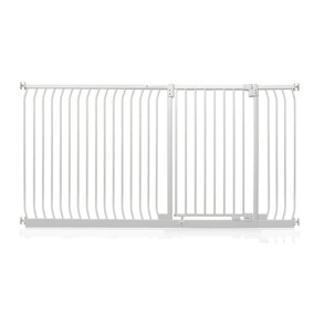 Safetots Extra Tall Elite Safety Gate, 189cm - 198cm, Matt White, Extra Tall 96.8cm in Height, Pressure Fit Stair Gate