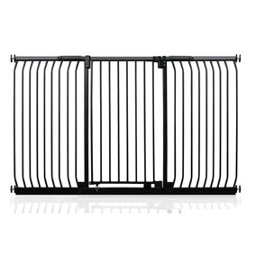 Safetots Extra Tall Elite Safety Gate, 197cm - 206cm, Matt Black, Extra Tall 96.8cm in Height, Pressure Fit Stair Gate