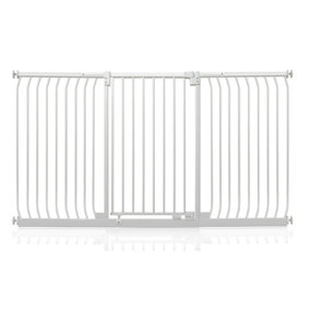 Safetots Extra Tall Elite Safety Gate, 197cm - 206cm, Matt White, Extra Tall 96.8cm in Height, Pressure Fit Stair Gate