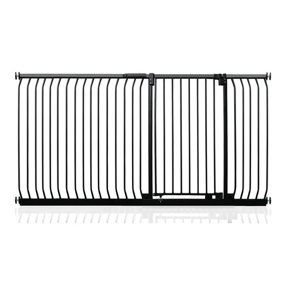 Safetots Extra Tall Elite Safety Gate, 198cm - 207cm, Matt Black, Extra Tall 96.8cm in Height, Pressure Fit Stair Gate