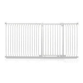Safetots Extra Tall Elite Safety Gate, 207cm - 216cm, Matt White, Extra Tall 96.8cm in Height, Pressure Fit Stair Gate