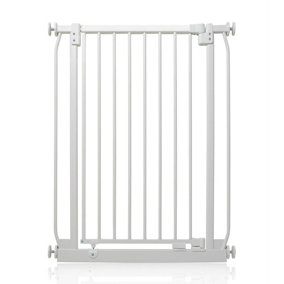 Safetots Extra Tall Elite Safety Gate, 71cm - 80cm, Matt White, Extra Tall 96.8cm in Height, Pressure Fit Stair Gate