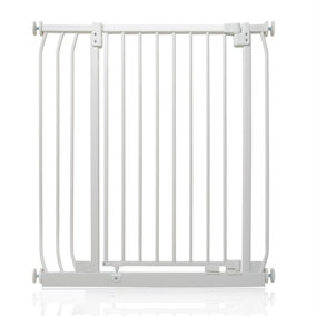Safetots Extra Tall Elite Safety Gate, 80cm - 89cm, Matt White, Extra Tall 96.8cm in Height, Pressure Fit Stair Gate
