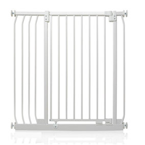 Safetots Extra Tall Elite Safety Gate, 89cm - 98cm, Matt White, Extra Tall 96.8cm in Height, Pressure Fit Stair Gate