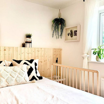 Safetots Extra brede extra hoge houten bedbescherming, wit, 60 cm hoog x 140 cm breed, peuter bedrail voor veiligheid, veilige kinderbedrail, voorgemonteerd, eenvoudige installatie