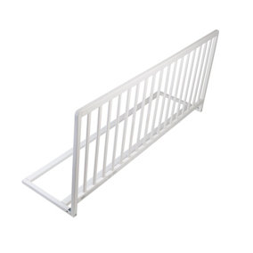 Safetots Extra Wide Extra Tall Wooden Bed Guard, White, 60cm High x 140cm Wide, Toddler Bedrail for Safety, Secure Child Bed Rail