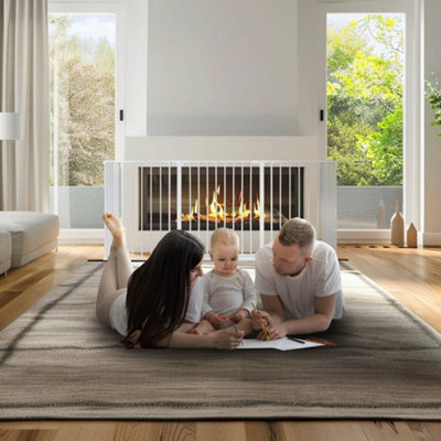 Safetots Multi Panel Fire Surround, 38cm Deep x 138cm Wide, White, 70cm Tall, Child and Pet Safety, Baby and Toddler Fire Guard