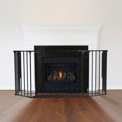 Safetots Multi Panel Fire Surround, 49cm Deep x 105cm Wide, Black, 70cm ...