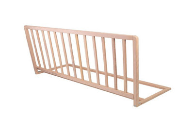 Safetots Narrow Wooden Bed Guard, Natural, 38cm High x 90cm Wide, Toddler Bedrail for Safety, Secure Child Bed Rail