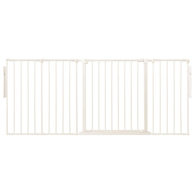 Safetots Premium Multi Panel Room Divider, up to 181cm Wide, White, 70cm Tall, Flexible Barrier with Door for Baby and Toddler