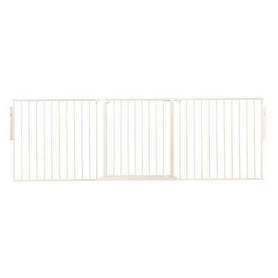 Safetots Premium Multi Panel Room Divider, up to 226cm Wide, White, 70cm Tall, Flexible Barrier with Door for Baby and Toddler