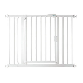 Safetots Pressure Fit Self Closing Stair Gate, 103.8cm - 110.8cm, White, Auto Closing Baby Gate, Safety Barrier