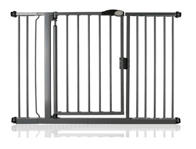 Safetots Pressure Fit Self Closing Stair Gate, 125.4cm - 132.4cm, Slate Grey, Auto Closing Baby Gate, Safety Barrier
