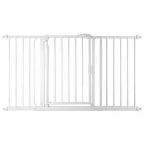 Safetots Pressure Fit Self Closing Stair Gate, 139.8cm - 146.8cm, White, Auto Closing Baby Gate, Safety Barrier