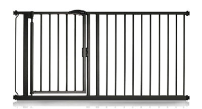 Safetots Pressure Fit Self Closing Stair Gate, 154.5cm - 161.2cm, Matt Black, Auto Closing Baby Gate, Safety Barrier