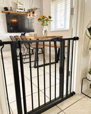 Safetots Pressure Fit Self Closing Stair Gate, 154.5cm - 161.2cm, Slate Grey, Auto Closing Baby Gate, Safety Barrier
