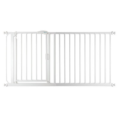 Safetots Pressure Fit Self Closing Stair Gate, 154.5cm - 161.2cm, White, Auto Closing Baby Gate, Safety Barrier Price Comparisons | Compare The Build