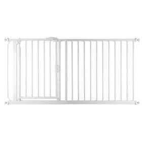 Safetots Pressure Fit Self Closing Stair Gate, 154.5cm - 161.2cm, White, Auto Closing Baby Gate, Safety Barrier